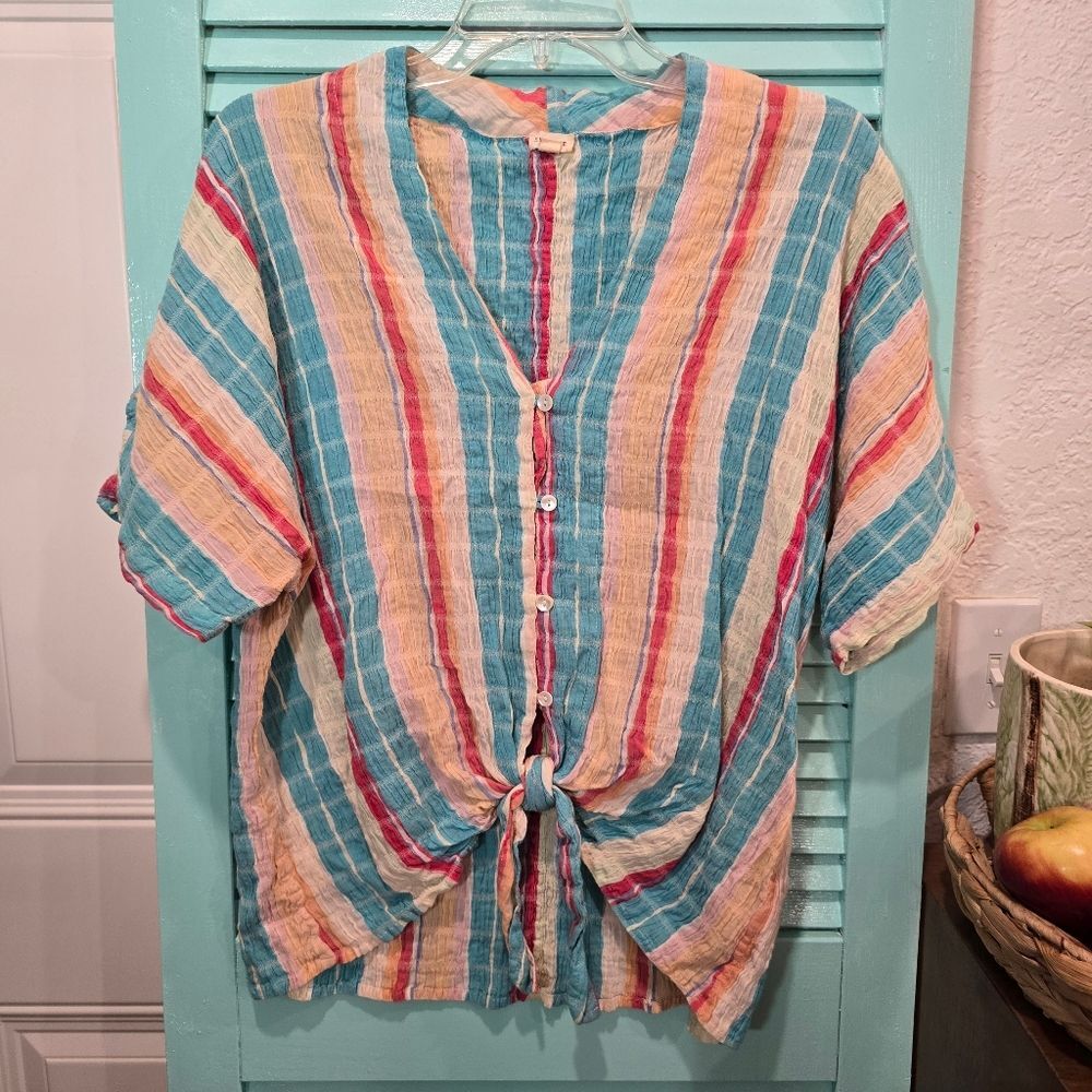 Striped Button-Up Shirt